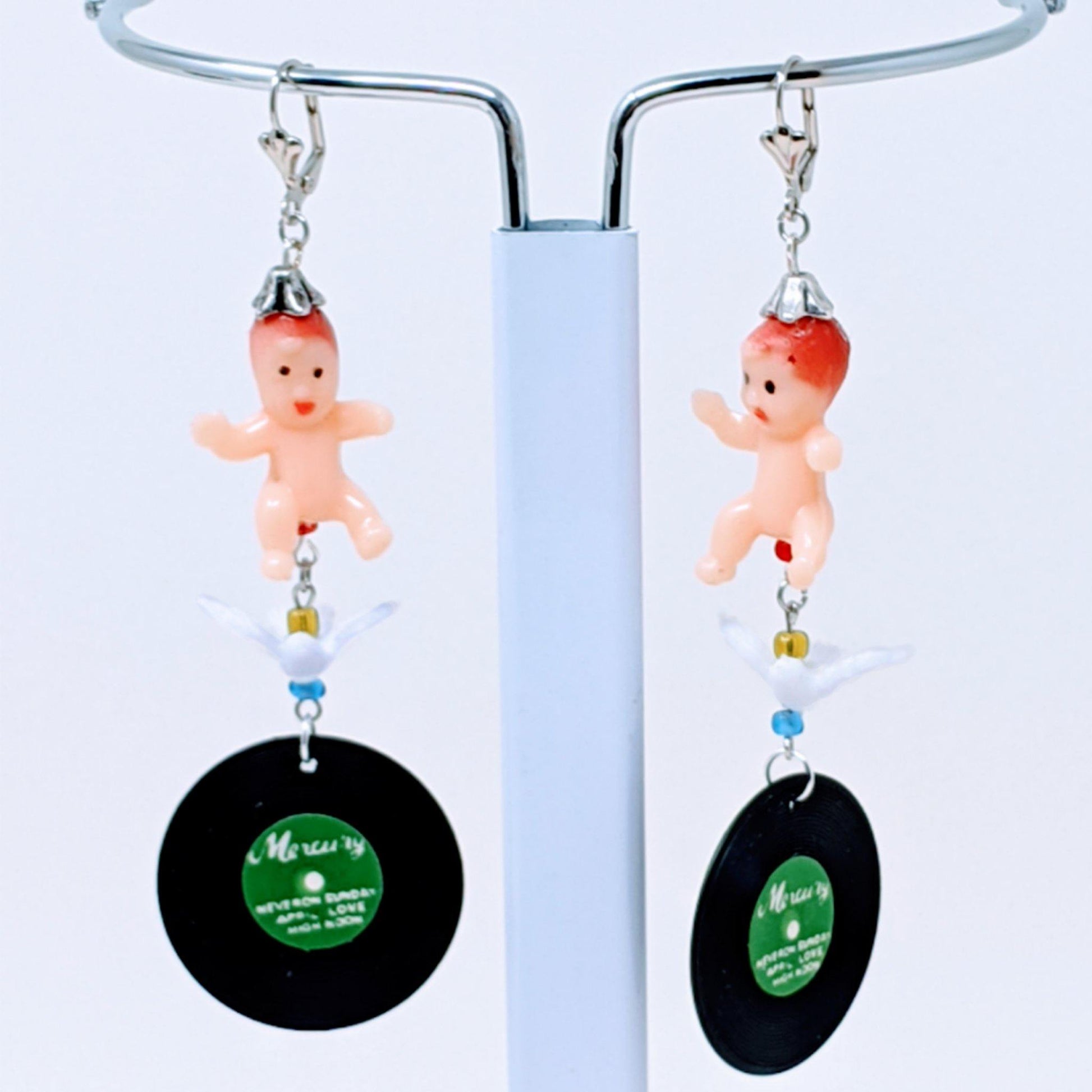 Baby Doll Record Dangle Earrings - Curio Memento