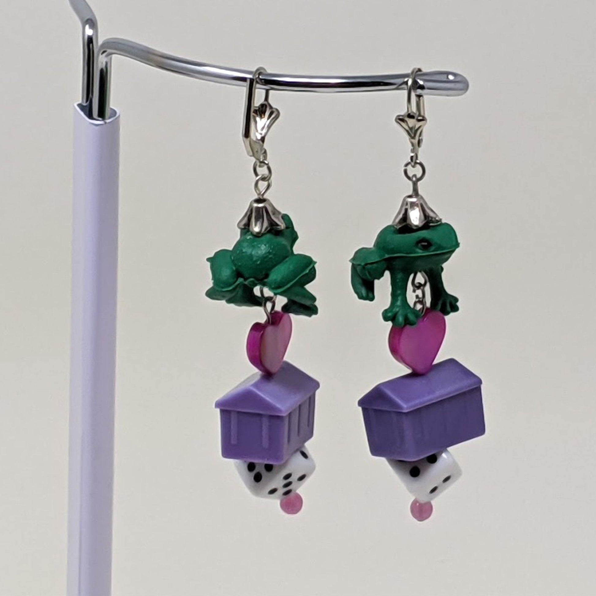 "You Have to Kiss a Lot of Frogs" Dangle Earrings - Curio Memento