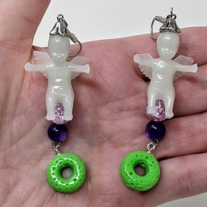 "Cherubs and Cereal" Dangle Earrings - Curio Memento