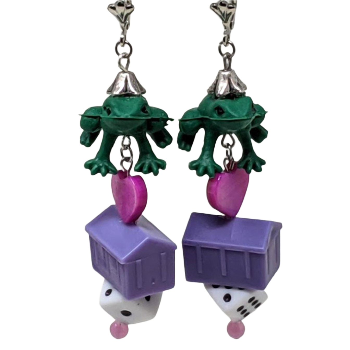 "You Have to Kiss a Lot of Frogs" Dangle Earrings - Curio Memento