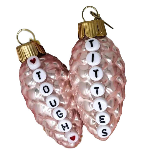 "Tough Titties" Pastel Pine Cone Earrings - Curio Memento