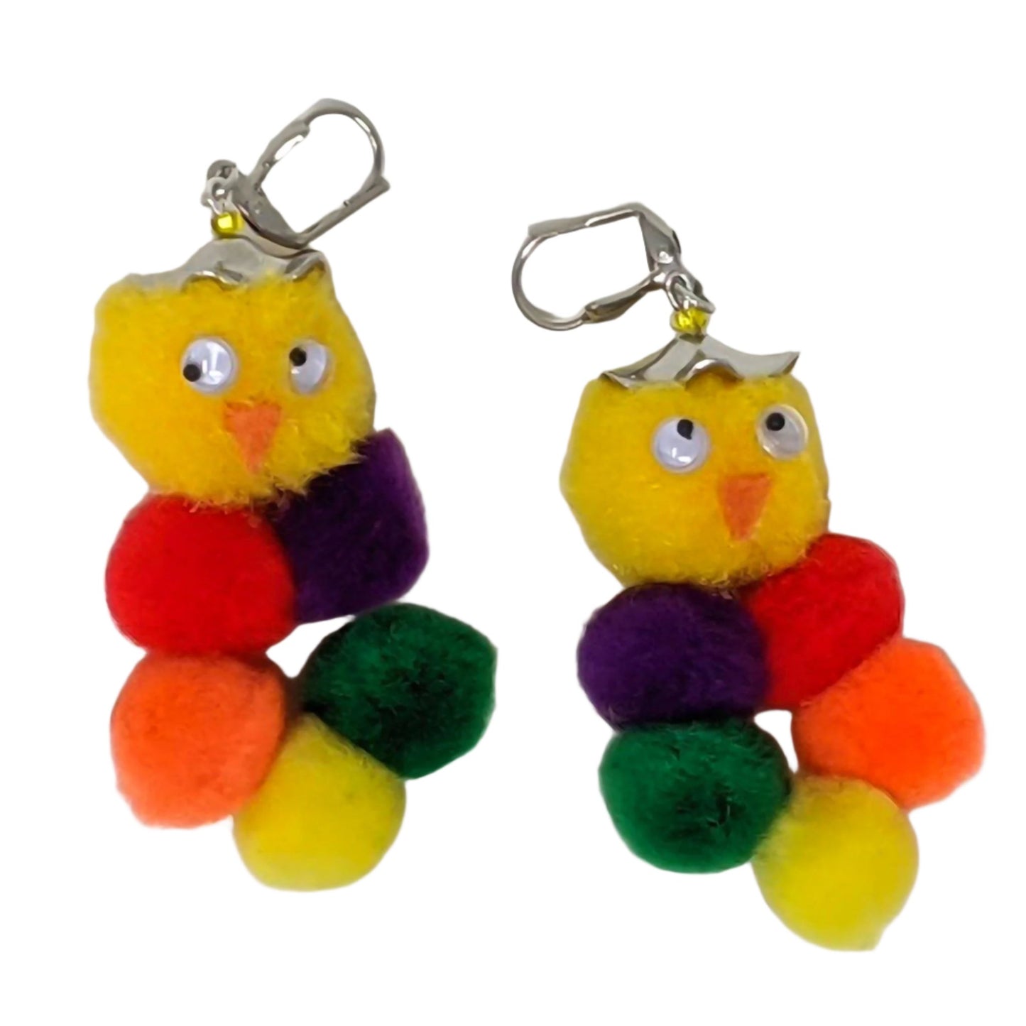 Rainbow Pom-Pom Chick Dangles - Curio Memento