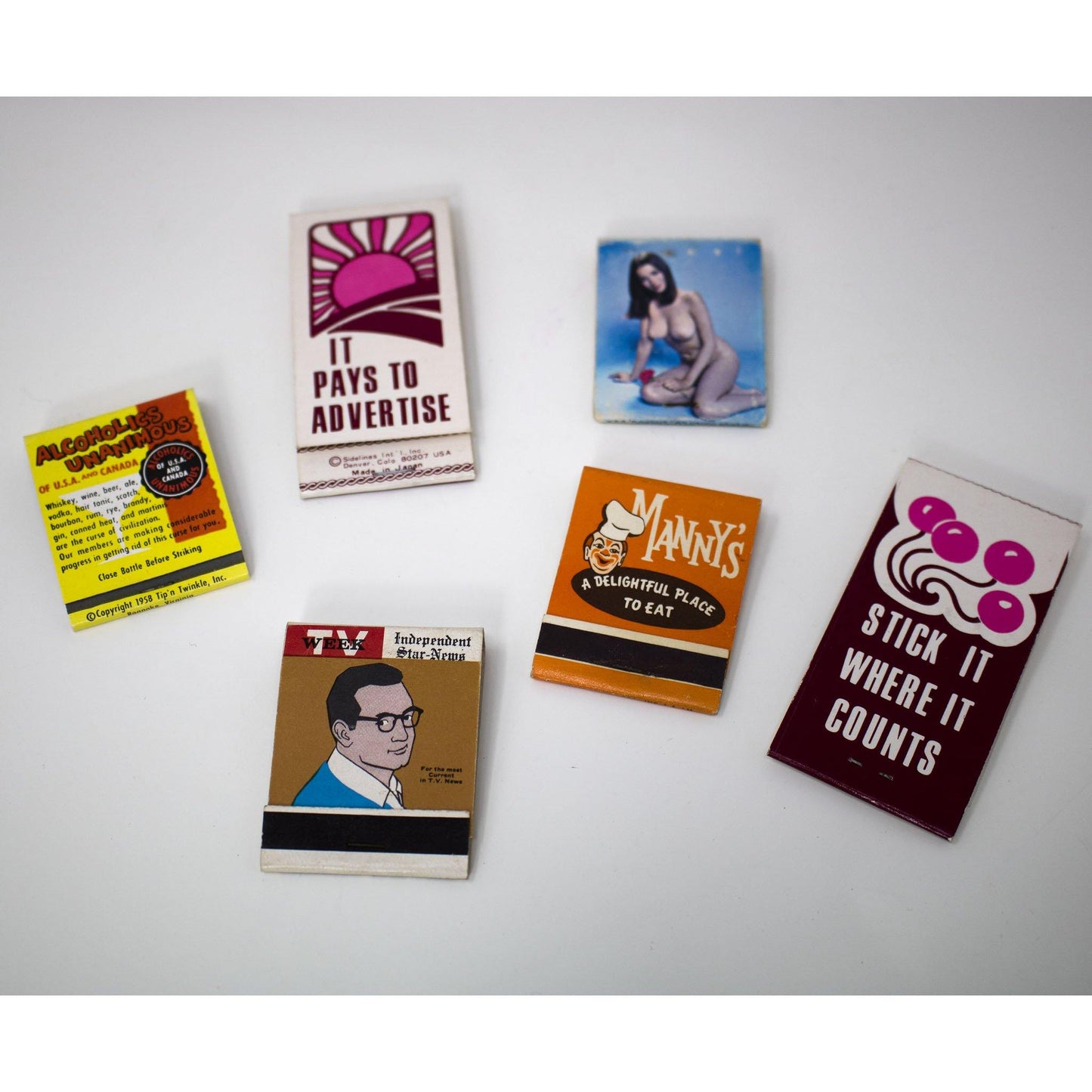 Set of Vintage/Kitschy/Retro/Sexy/Inappropriate Matchbooks - Curio Memento