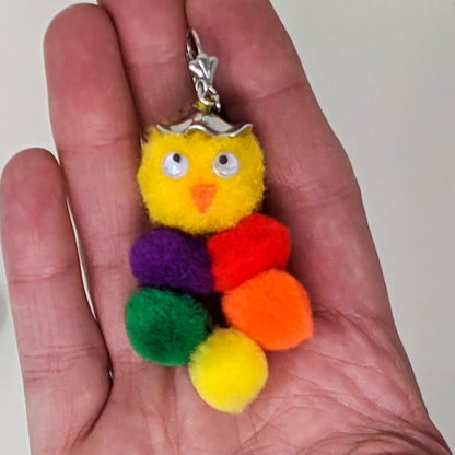 Rainbow Pom-Pom Chick Dangles - Curio Memento