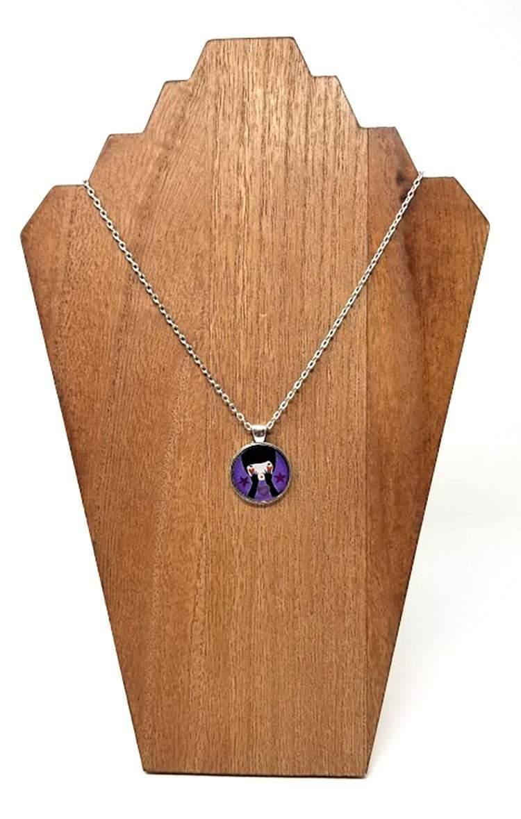 Hearts and stars peek-a-boo pendant with chain - Curio Memento