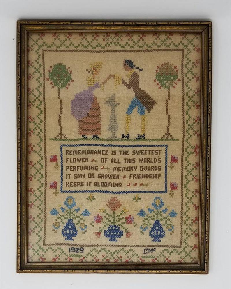 1920's Antique Sampler - Curio Memento