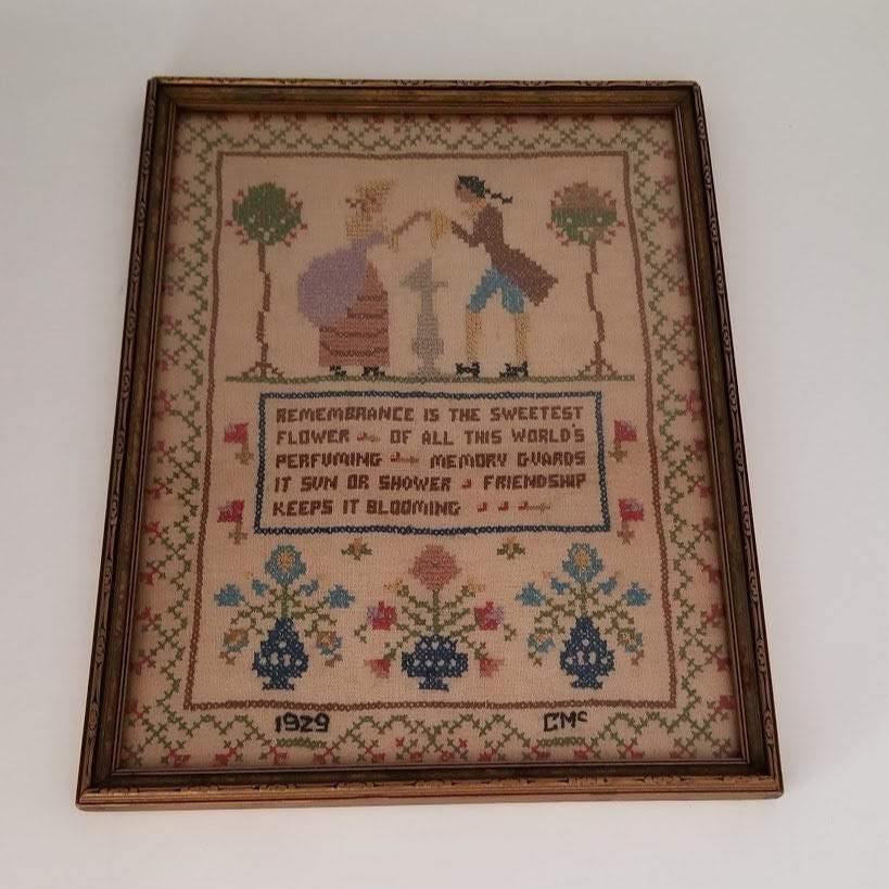 1920's Antique Sampler - Curio Memento