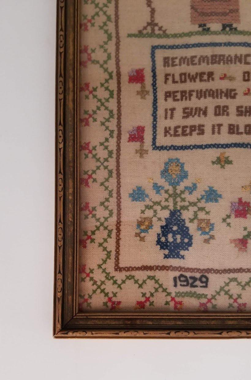 1920's Antique Sampler - Curio Memento