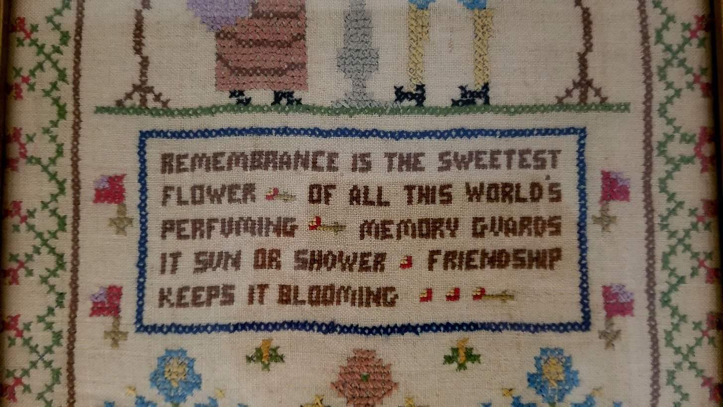 1920's Antique Sampler - Curio Memento