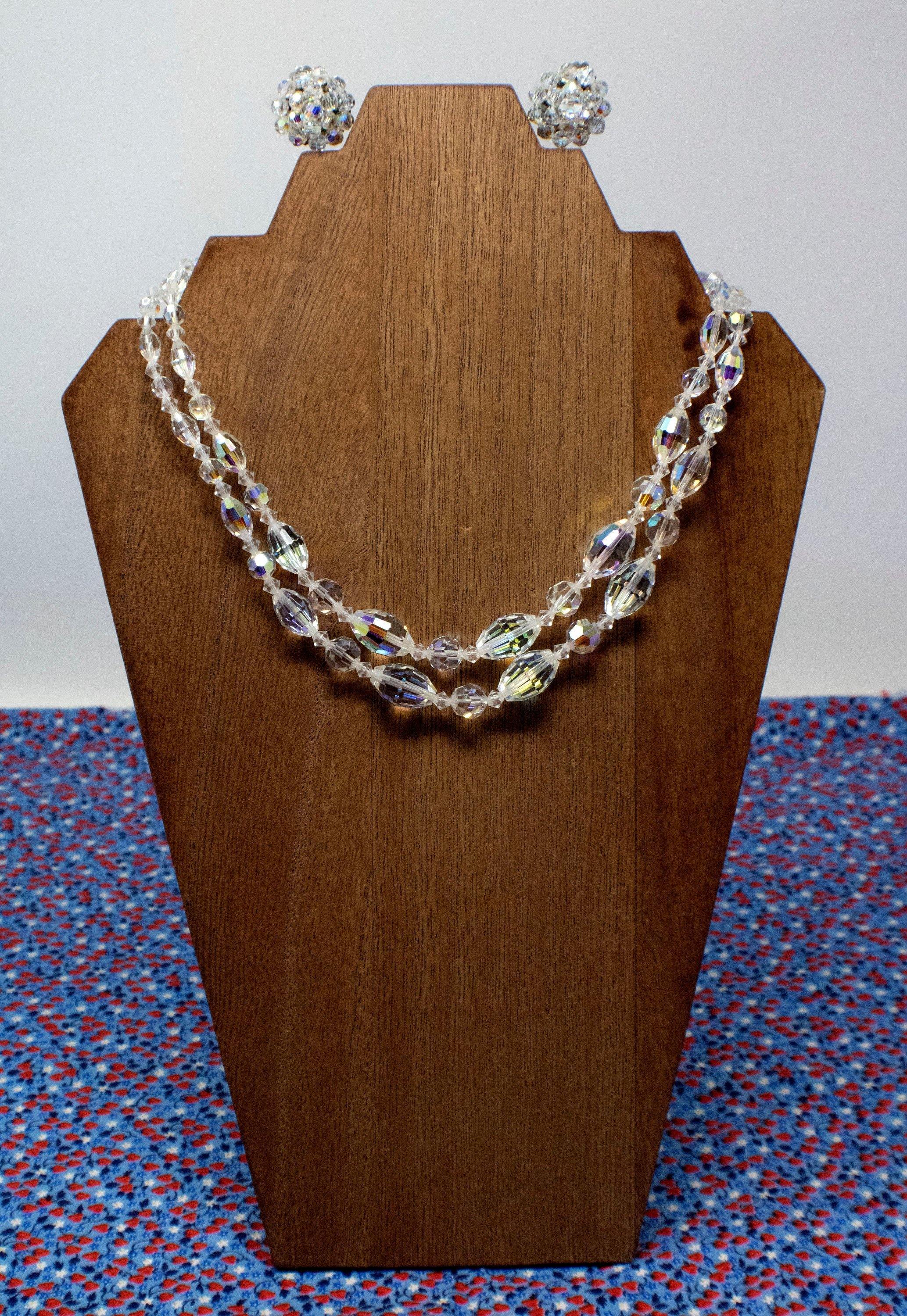 Vintage fashion Aurora Borealis necklace/earring