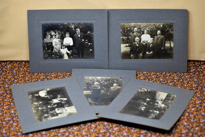 Lot of 5 Large Cabinet Cards Featuring Victorian family - Curio Memento